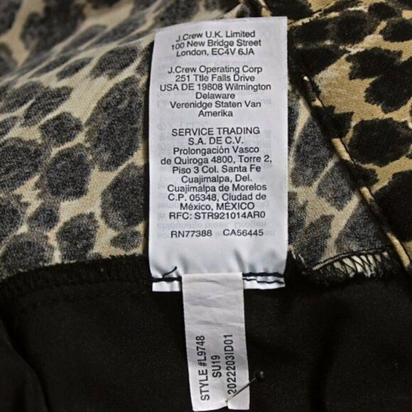 J. Crew Pants Leopard Print Pull-on Tapered Leg Side Pocket Elastic Waist Sz 12 - Picture 6 of 6